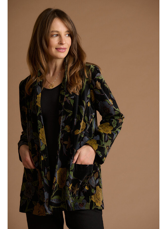 Jaba Velvet Kimono in Dark Camelia