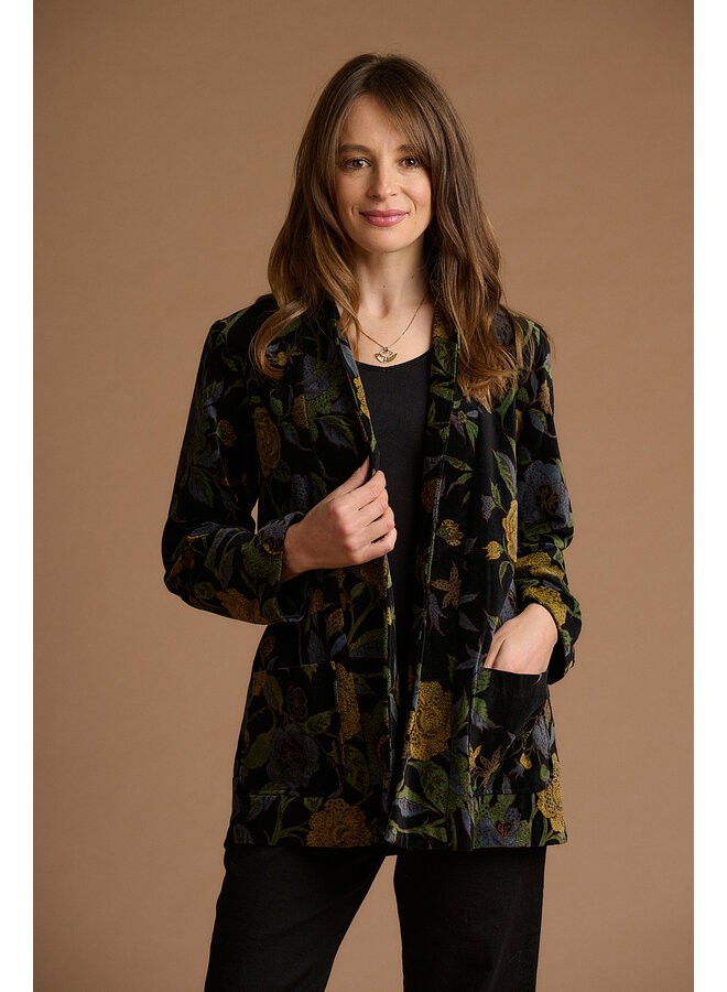 Jaba Velvet Kimono in Dark Camelia