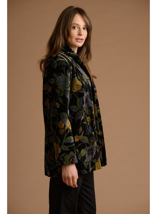 Jaba Velvet Kimono in Dark Camelia