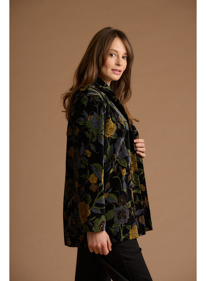 Jaba Velvet Kimono in Dark Camelia