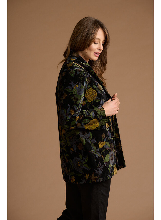 Jaba Velvet Kimono in Dark Camelia