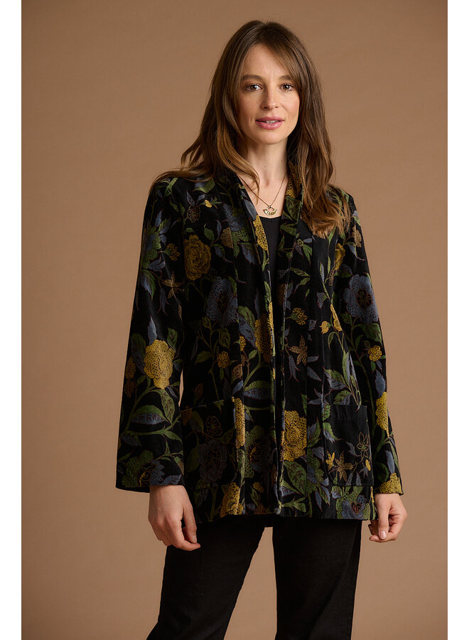 Jaba Velvet Kimono in Dark Camelia