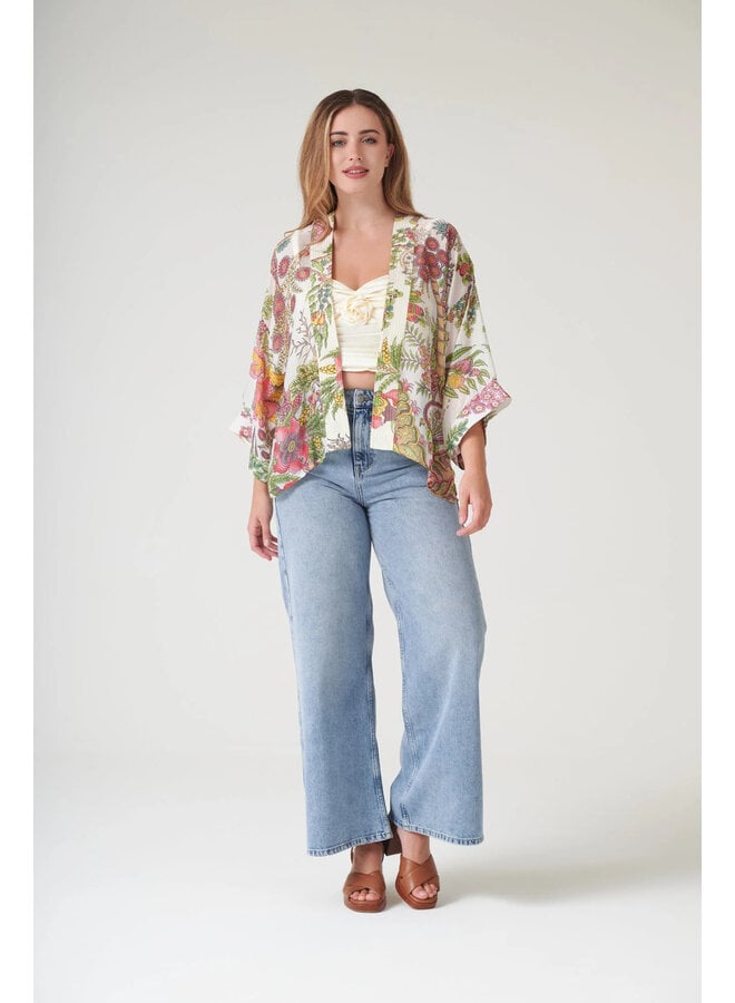 One Hundred Stars Kimono - Boho Garden Ecru