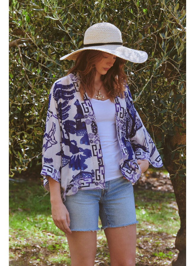One Hundred Stars Kimono - Giant Willow Blue