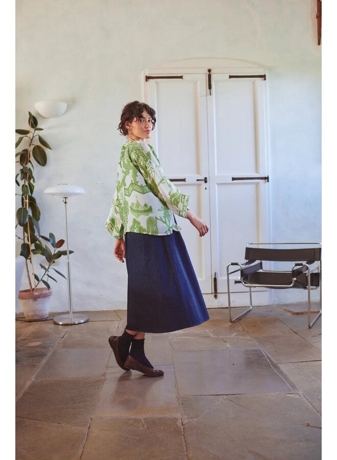 One Hundred Stars Kimono - Giant Willow Green