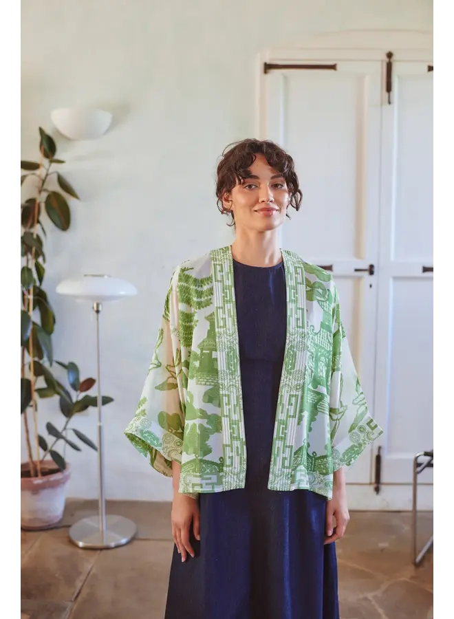 One Hundred Stars Kimono - Giant Willow Green