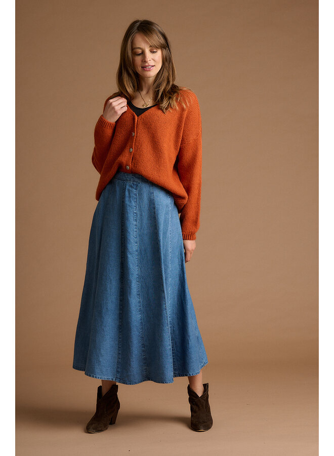 Jaba Denim Panel Skirt - Light Denim