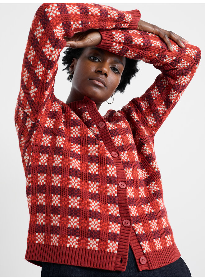 Seasalt Kensa Cardigan in Circlet Deep Rust Chalk