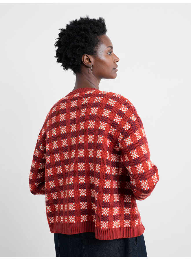 Seasalt Kensa Cardigan in Circlet Deep Rust Chalk