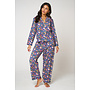 Long Cotton Pajama Set in Field Dream