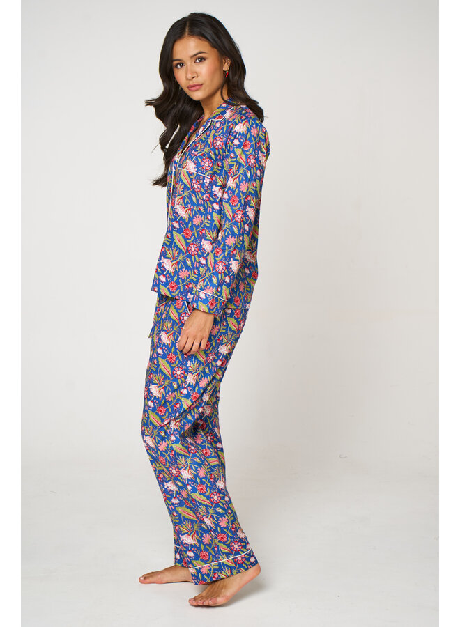 Long Cotton Pyjama Set in Field Dream