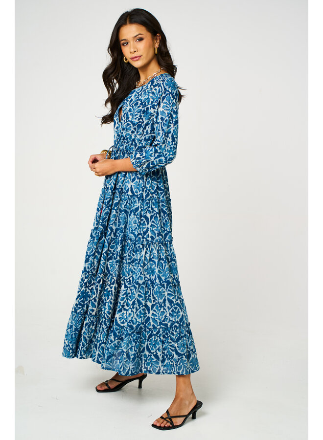 Aasha Savanah Dress - Blue/White