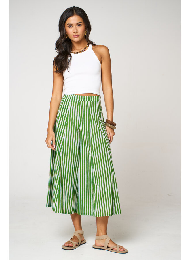 Jaba Iva Culottes - Green Stripe