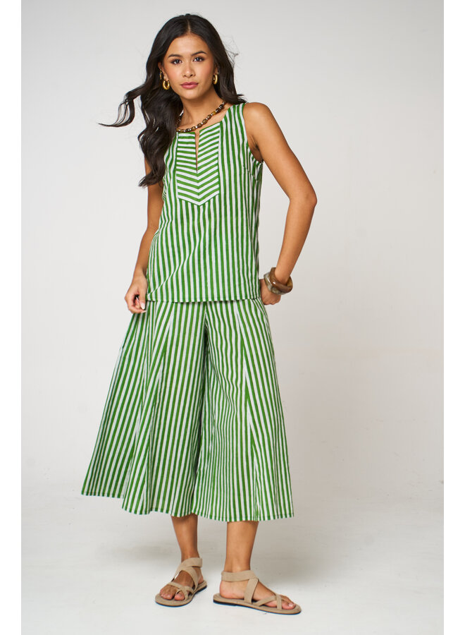 Jaba Lesley Top - Green Stripe