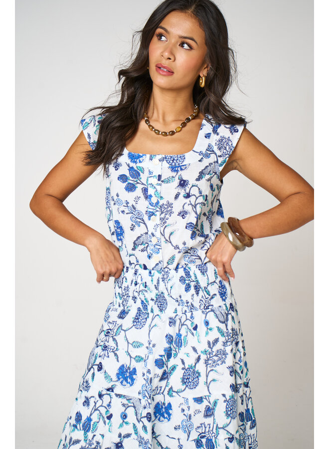 Jaba Julia Top  - Blue Flower