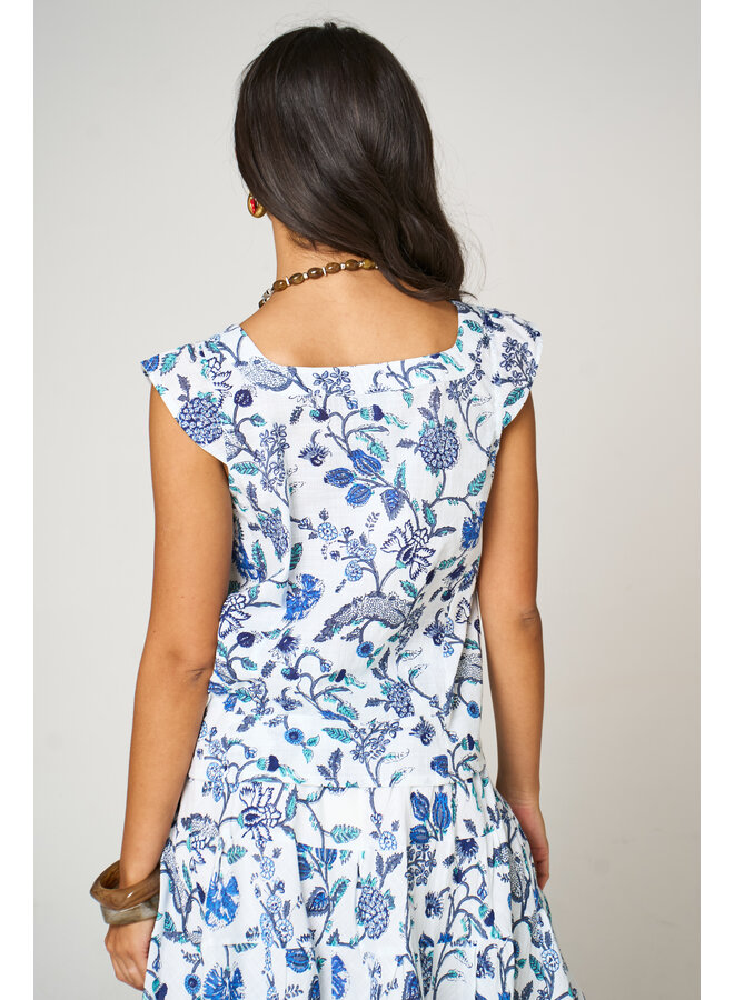 Jaba Julia Top  - Blue Flower