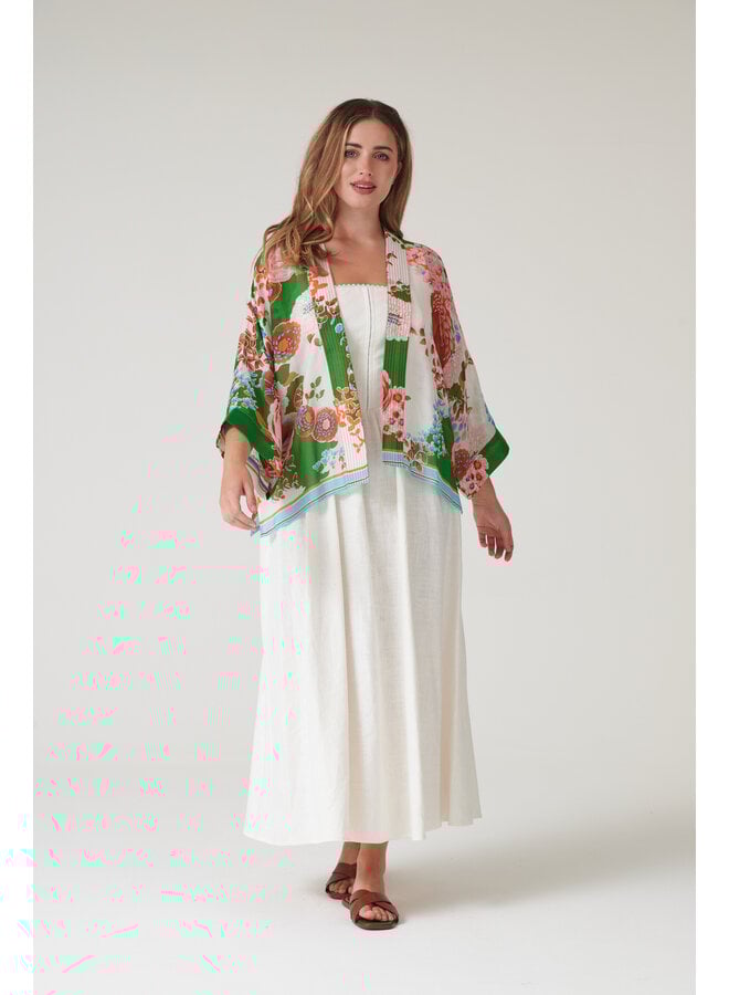 One Hundred Stars Kimono Kitsch Bouquet Green