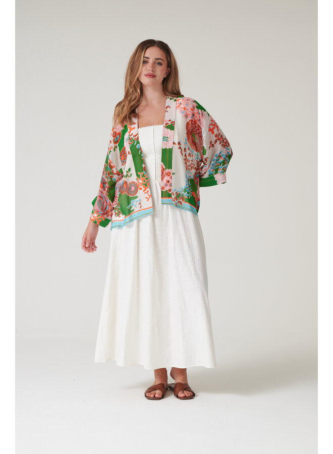 One Hundred Stars Kimono Kitsch Bouquet Green