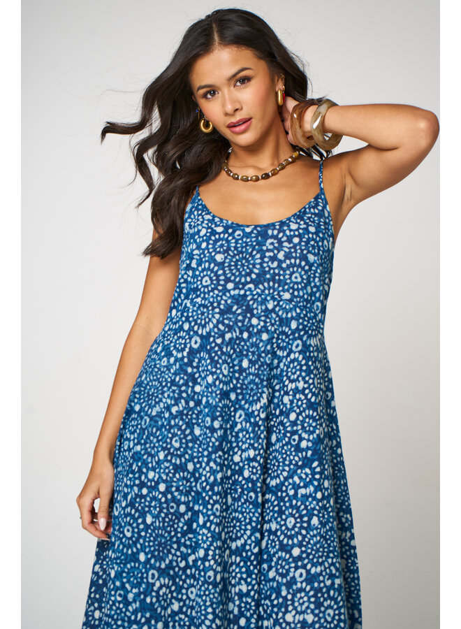 Aasha Slip Dress - Indigo Splash