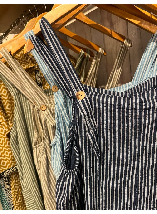 Stripe Cotton Dungaree