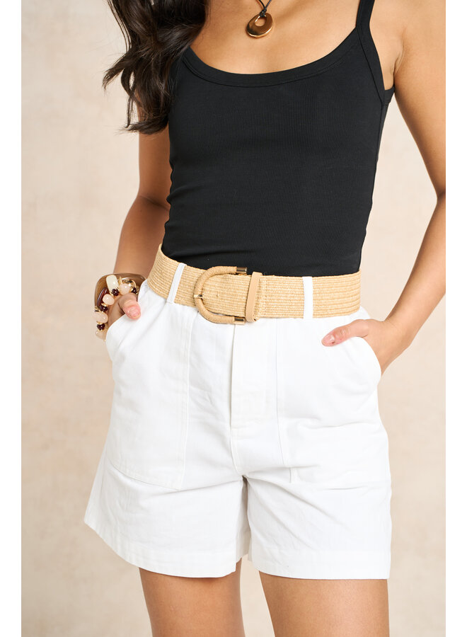 Jaba Cotton Shorts - White