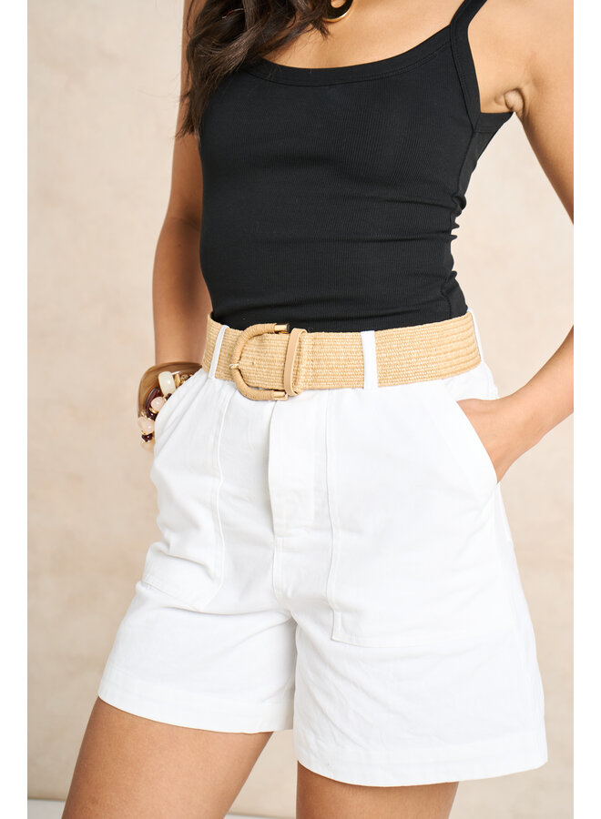 Jaba Cotton Shorts - White