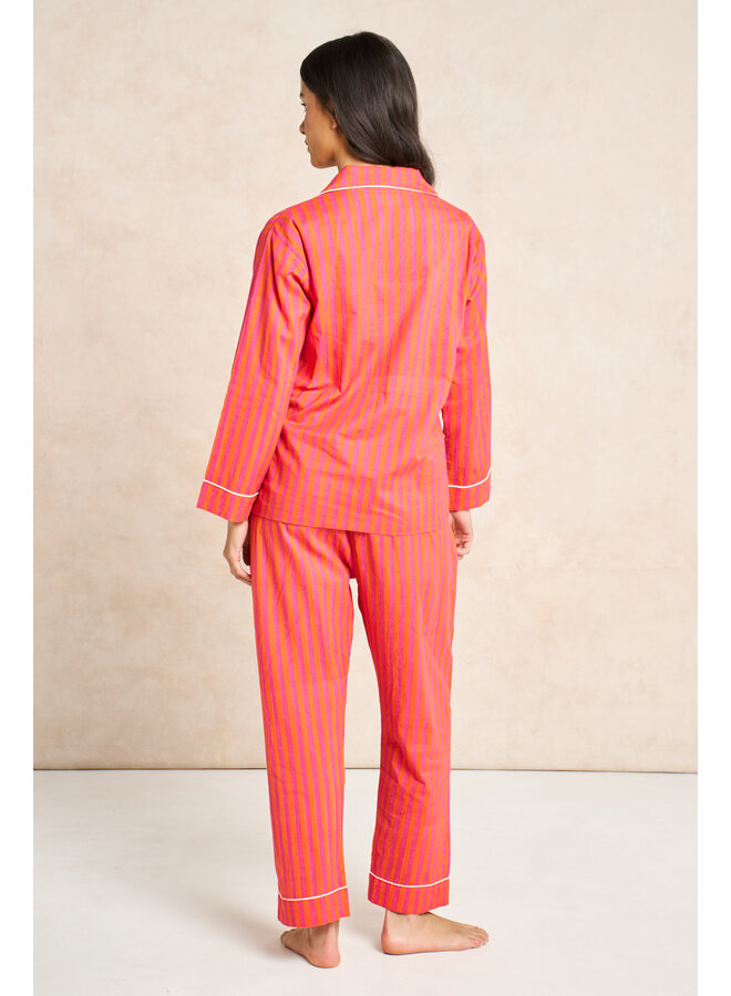 Sach Long Pj Set - Stripe Orange