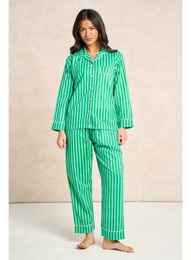 SACH Long Pj Set - Stripe Green