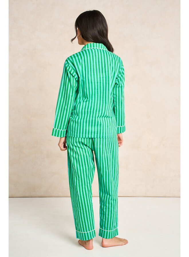 SACH Long Pj Set - Stripe Green