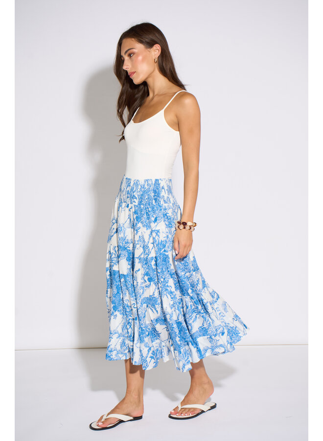 Jaba Tiered Skirt - Safari Blue