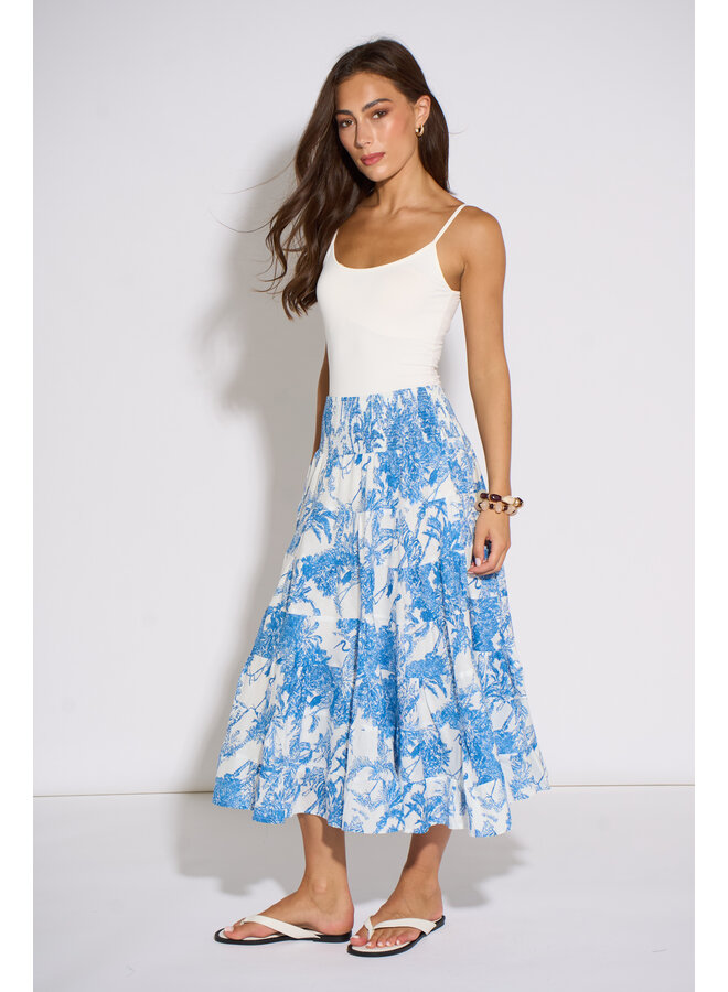 Jaba Tiered Skirt - Safari Blue