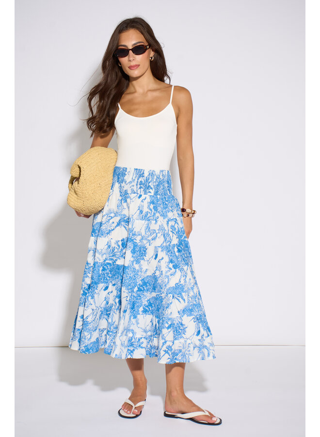 Jaba Tiered Skirt - Safari Blue
