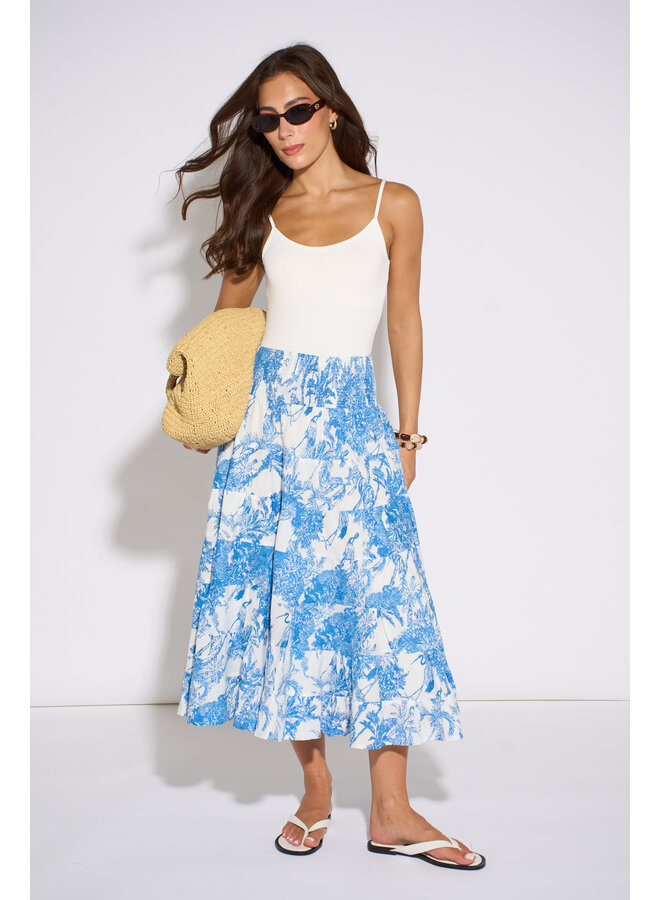 Jaba Tiered Skirt - Safari Blue