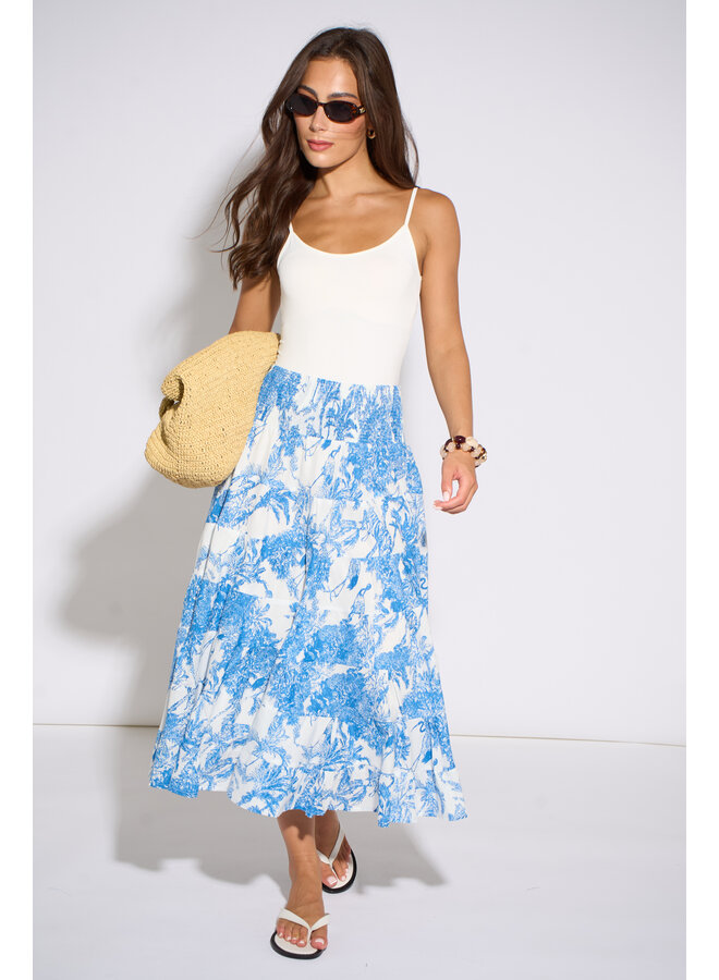 Jaba Tiered Skirt - Safari Blue