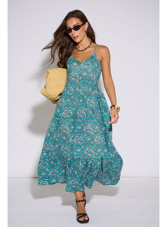 Aasha Riza Slip Dress - Teal