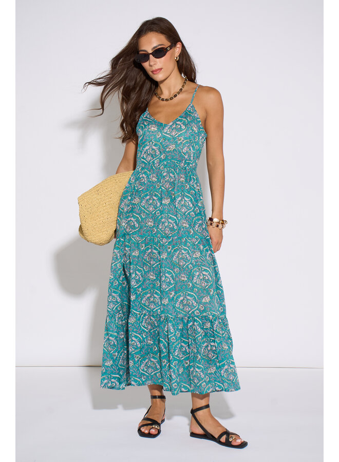 Aasha Riza Slip Dress - Teal