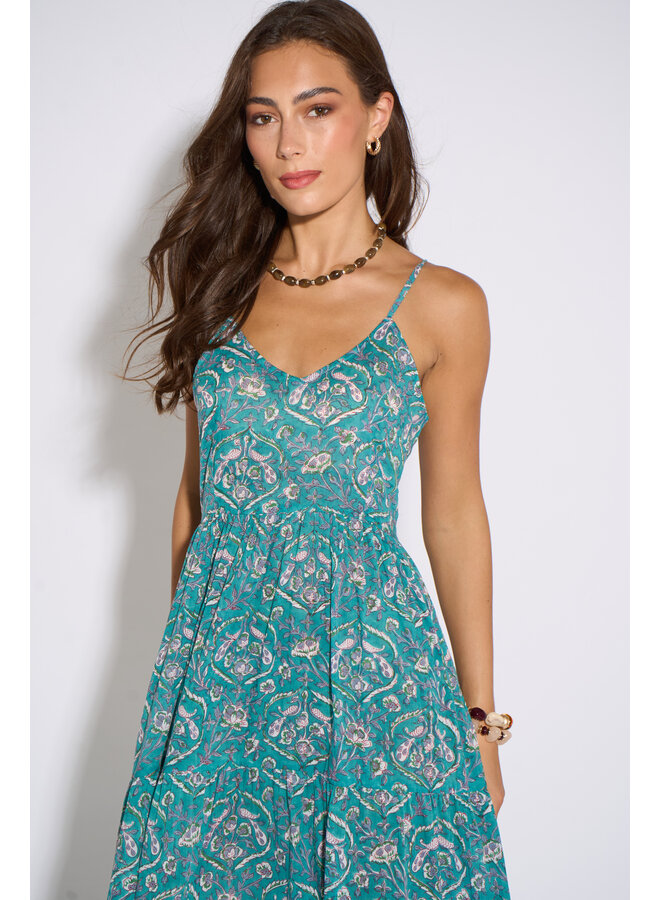 Aasha Riza Slip Dress - Teal