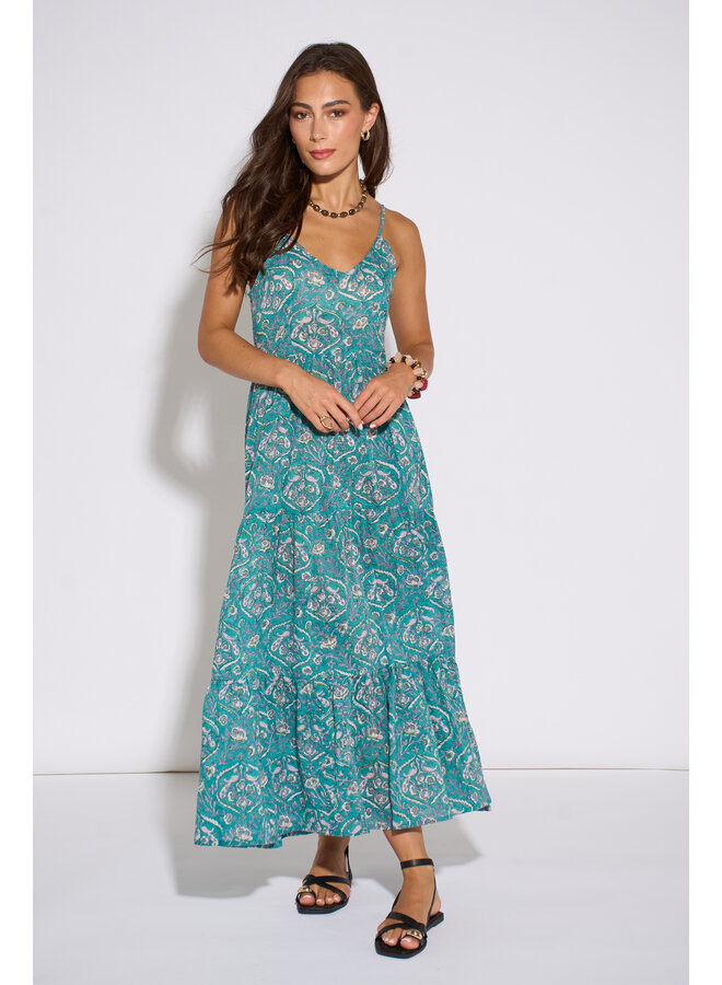 Aasha Riza Slip Dress - Teal