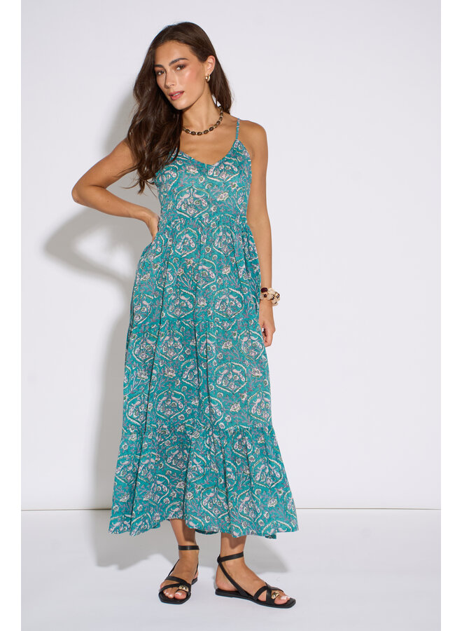 Aasha Riza Slip Dress - Teal