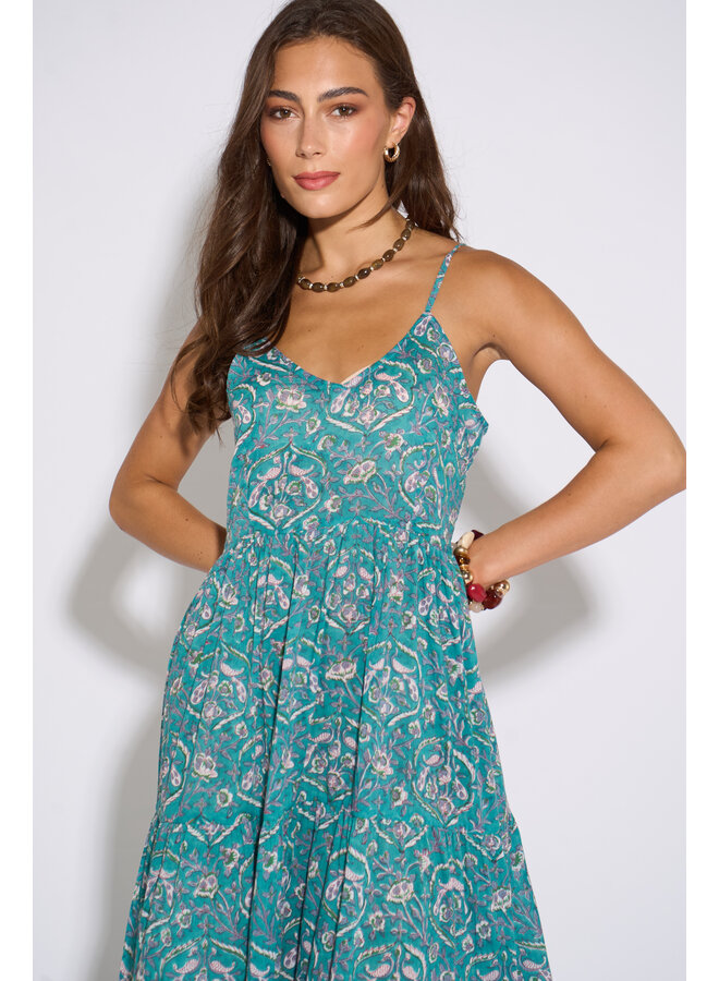 Aasha Riza Slip Dress - Teal