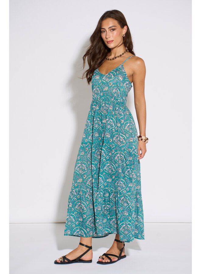 Aasha Riza Slip Dress - Teal