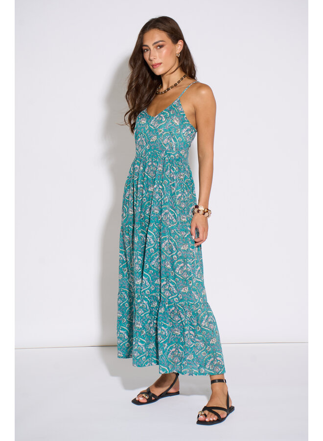 Aasha Riza Slip Dress - Teal