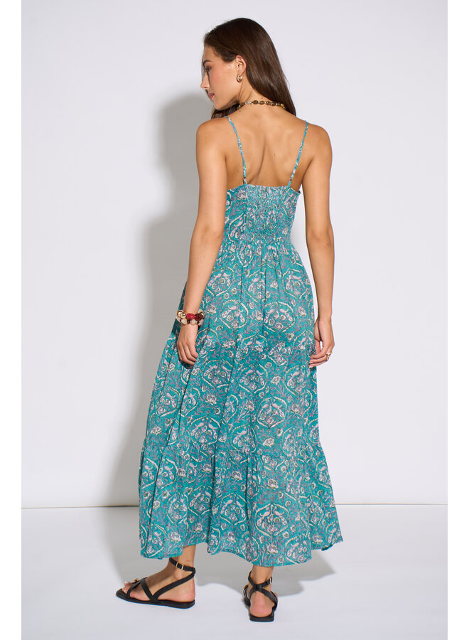 Aasha Riza Slip Dress - Teal