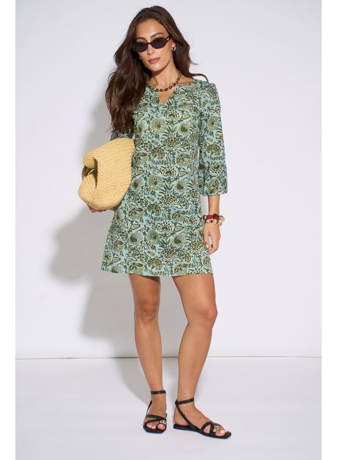 Jaba Short Kaftan - Evergreen
