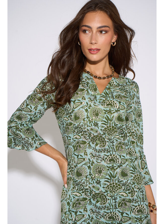 Jaba Short Kaftan - Evergreen