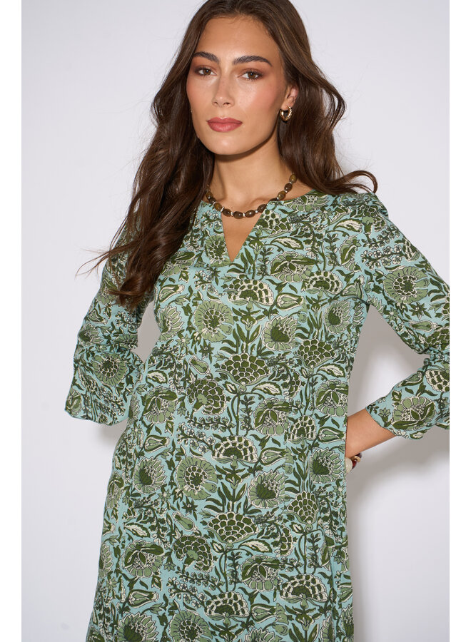 Jaba Short Kaftan - Evergreen