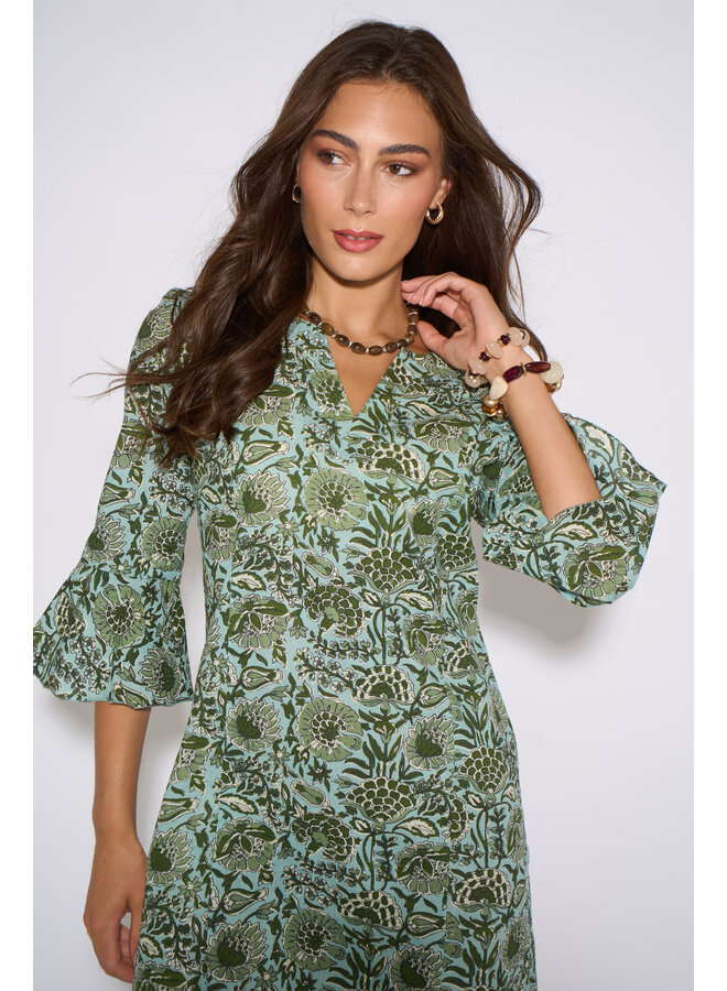 Jaba Short Kaftan - Evergreen