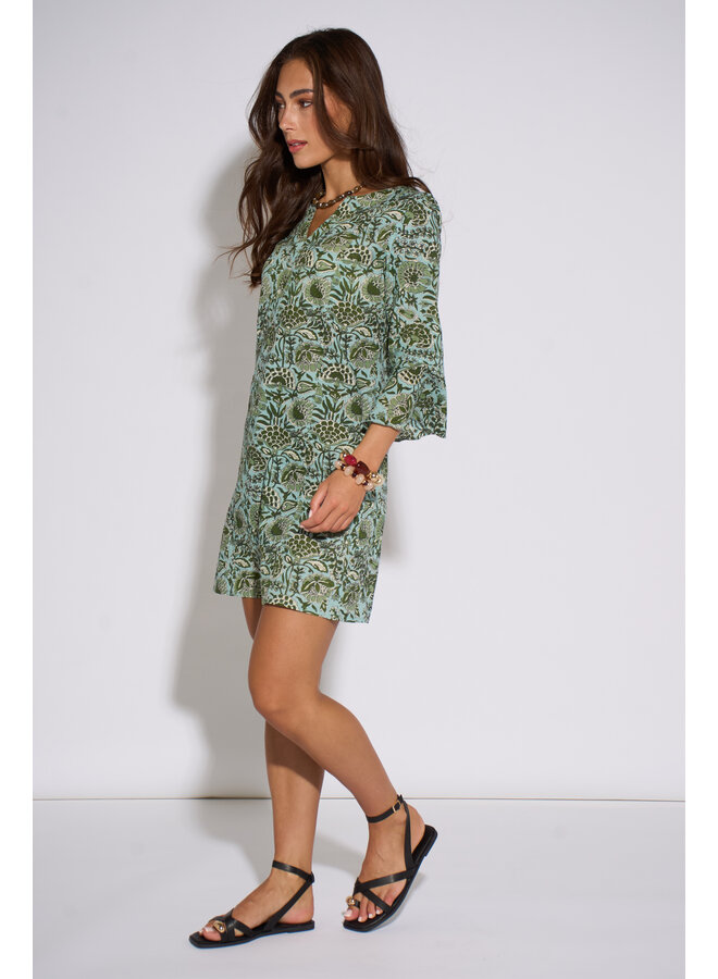 Jaba Short Kaftan - Evergreen