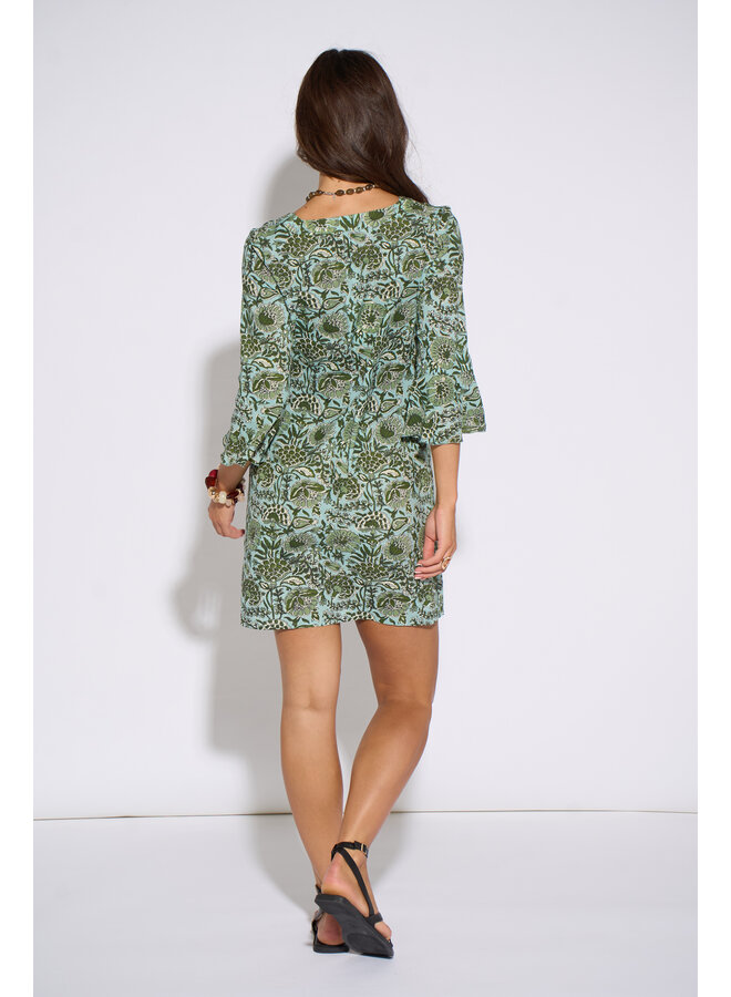 Jaba Short Kaftan - Evergreen