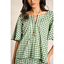 Jaba Myra Top - Green Squares
